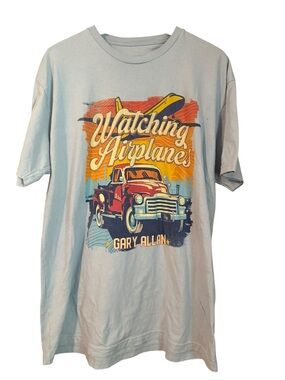 Gary Allan Watching Airplanes Blue Tee T Shirt Red Truck Country Music Lyrics